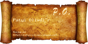 Patyi Olivér névjegykártya